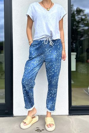 Made in Italy Basic Cotton Jogger Scatter Star